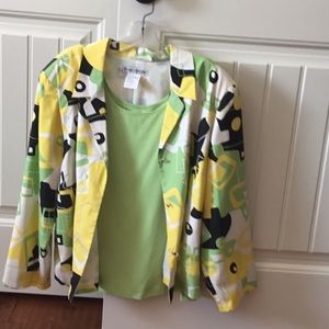 Two piece jacket and shell/tank.